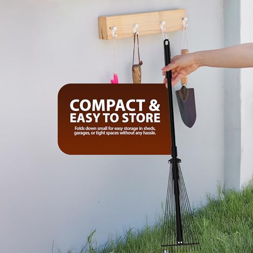 ZENO Garden Rake 25 Tines Adjustable 31 to 67 Inch - Image 8