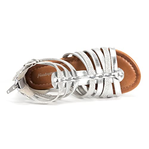 Image of FUNKYMONKEY Girls Gladiator Strap Sandals Flat Thong Cross Strappy Sandals