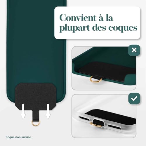 Collier pour smartphone moex Unleash iPhone XS Max chaîne de luxe vert camo - 7