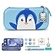 Produktbild Switch Lite Tragetasche, innoAura 15-in-1 Switch Lite Zubehör mit Switch Lite Tasche Niedlicher, Schützen J-Con Shell, Switch Lite Bildschirmschutz, Spiele Aufbewahrung (Blau-Weißer Pinguin)