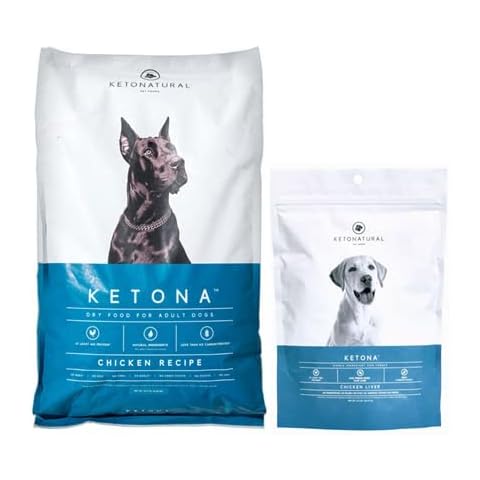 Ketona Chicken Recipe Dry Dog Food (24.2lb) and Chicken Liver Dog Treats Bundle, High Protein and Low Carb, The Nutrition of a Raw Diet with The Cost and Convenience of a Kibble Cover