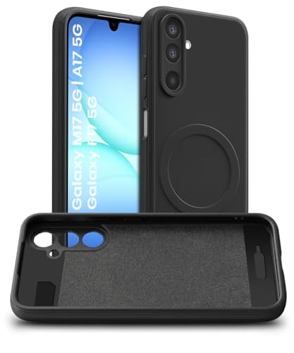 Image of WOW IMAGINE Back Case Cover for Samsung Galaxy M17 5G | A17 5G | F17 5G | Soft Matte Silicone Case| Slim Fit & Shockproof | Camera Protection Bumper Cover (Black)
