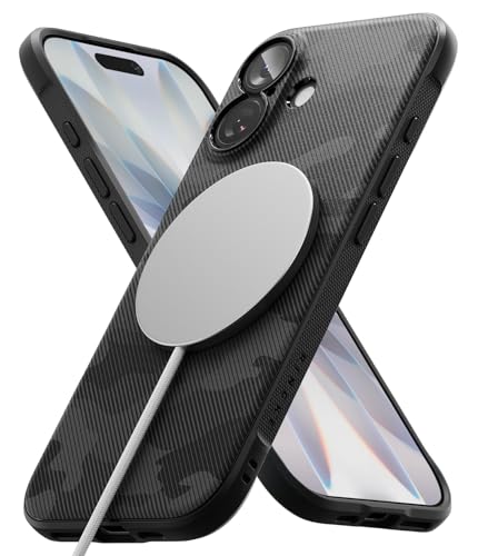 Image of Ringke Onyx Magnetic Compatible with iPhone 17 Case Back Cover [Strong Magnet] Military-Grade Protection TPU Shockproof Rugged Bumper Full Protection - Magnetic Camo Black