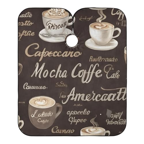 Hezely Coffee Hair Dye Cape, Barber Cape for Adults,Waterproof Salon Cape,Waterproof Hairdressing Styling Hair Cutting, 65