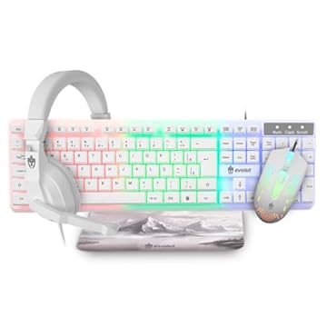 Kit Gamer Evolut Starter 4x1, Rainbow, Branco, Eg-55