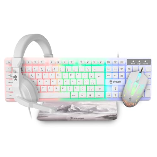 Kit Gamer Evolut Starter 4x1, Rainbow, Branco, Eg-55