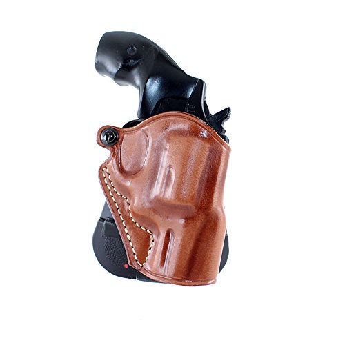 Premium Leather OWB Paddle Holster Open Top Fits Ruger SP101 Revolver 357 Mag 2.25''BBL, Right Hand Draw, Brown Color #1497#