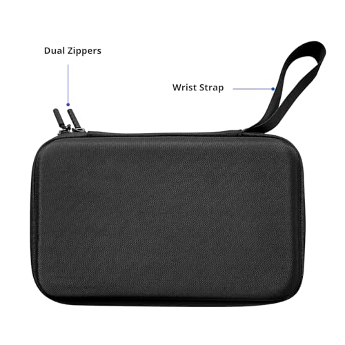 Image of abxylute Portable Nylon Carrying Bag S9 Gaming Phone Controller, with Mesh Pocket, Dual Zippers, Securing Band and Wrist Strap (Black)