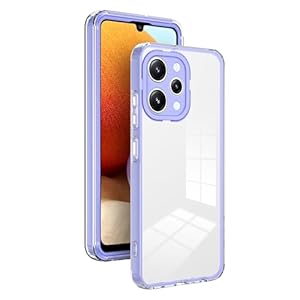 ZORSOME for Xiamo Redmi 12 Back Protective Case,Transparent Slim Full Protective Case for Xiamo Redmi 12,【Shock Absorption】,Purple