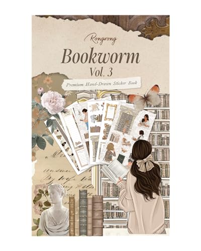 Rongrong Bookworm Planner Stickers Book Volume 3 Theme for Planners Calendars Journals Perfect for Book Lovers Scrapbook Accessories 24 Pages