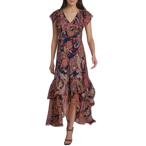 Image of Tommy Hilfiger Women's Light V Neck Flattering Maxi Dress