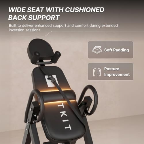 Image of Fitkit by Cult Inversion Table | 4 Adjustable Inversion Angles | 12-Level Height Adjustment | Ankle Locking System | Spine Decompression & Stretching Equipment | Foldable & Compact Home Fitness Tool