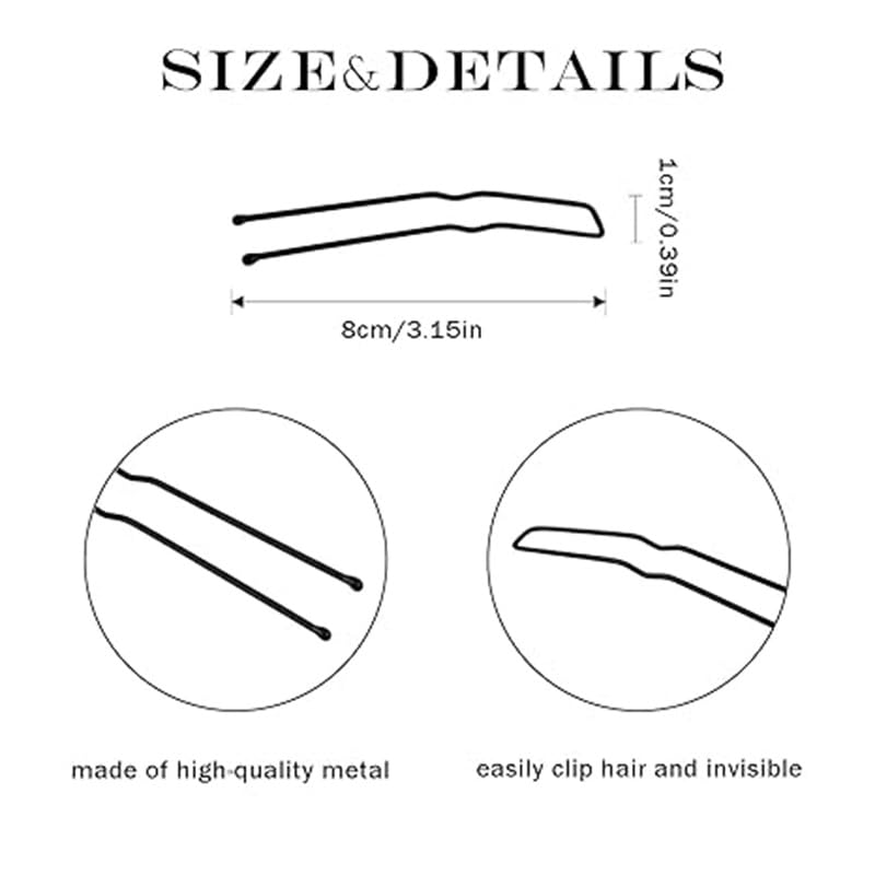 36 Pieces U Shaped Hair Pins Metal Bobby Ballet Styling Pins for Women Girls Salon Thick Thin Long Curly Hair Forks(Brown) - Image 2