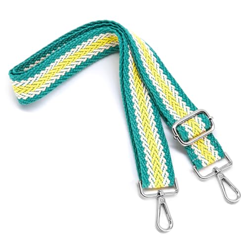 Image of S&loyoe Silver bucklePurse Straps Replacement Crossbody Bag Strap Adjustable Wide Guitar Straps for Handbags 1.5inch (Textile green silver)