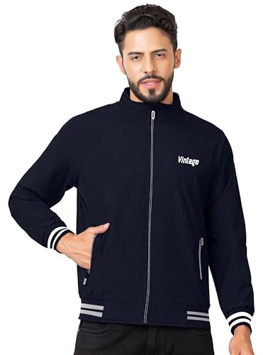 Image of FTX Men Solid Full Sleeve Grey Color Regular Fit Windcheater Casual Jacket