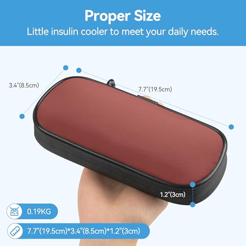 Image of Gelozid Insulin Cooler Travel Case with 2 Reusable Ice Packs, Red & Gray