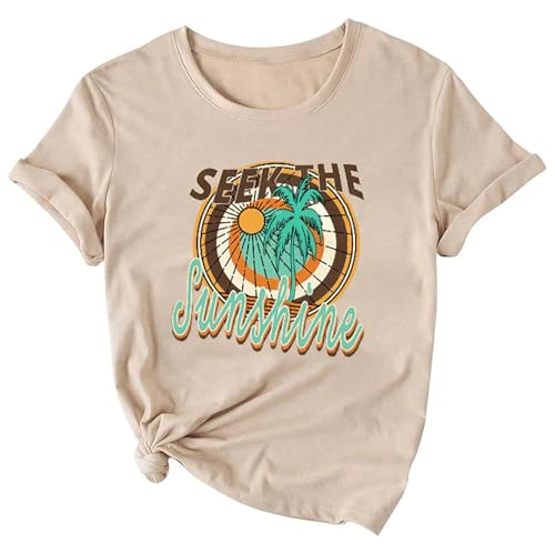 Image of Vacay Mode T Shirts for Women Summer Beach Hawaii Vacation Short Sleeve Tops Holiday Cruise Getaway T Shirts