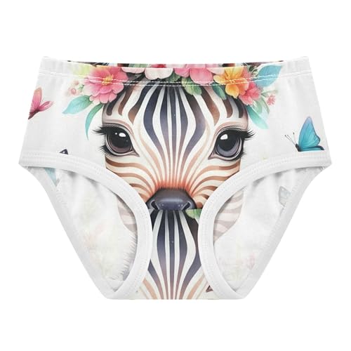 Cute Zebra Flower Crown Girls Underwear Toddler 2t Cotton Girl Panties Cute Bright Briefs Girls Undies