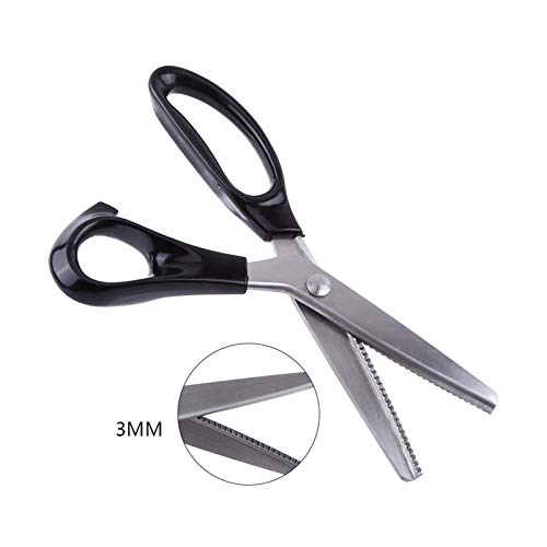 Zerodis Pinking Shears Fabric Decorative Pinking Shears Scissors Clipper Professional Stainless Steel Dressmaking Sewing Craft Scissors(3mm) - Image 3