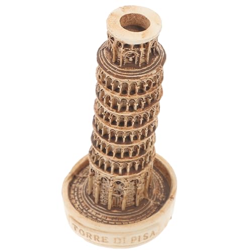 NULYLU Miniatura Torre Inclinada de Pisa de Resina Modelo Arquitectónico Decorativo Estatua para Decoración del Hogar Oficina y Sala Figura Coleccionable Detalle Clásico y Delicado