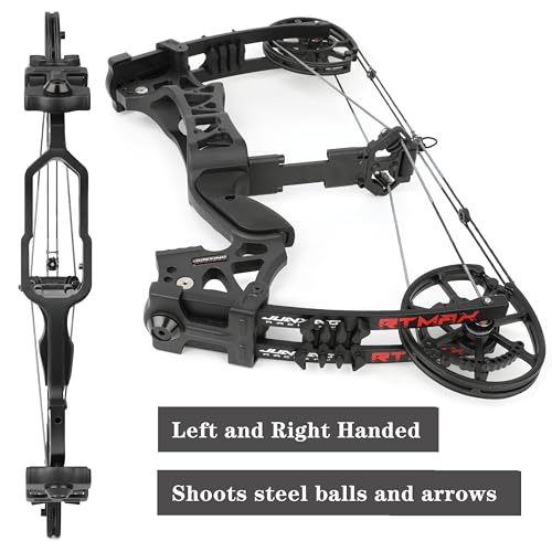 Poearcus Archery Compound Bow Set 40-70lbs Adjustable Steel Ball and Arrow Dual Purpose Bow Hunting Bows for Shooting Bowfishing Targeting Let-off:80% - Image 4