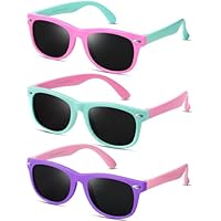 BEALER Kids Polarized Sunglasses for Girls Boys UV Protection Sun Glasses Flexible Rubber TPEE Shades for Children Age 3-9