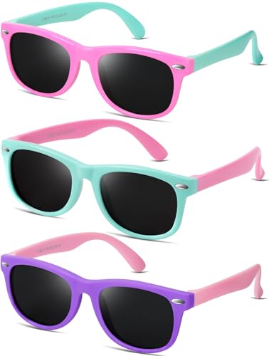 BEALER Kids Polarized Sunglasses for Girls Boys UV Protection Sun Glasses Flexible Rubber TPEE Shades for Children Age 3-9