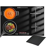 VoltCuisine 30" 4-Burner Built-in Induction Cooktop 6600W, Countertop Electric Stove with Touch Control, 9 Power Levels, Timer & Child Lock, Easy-Clean Black Glass Surface (220–240 V)