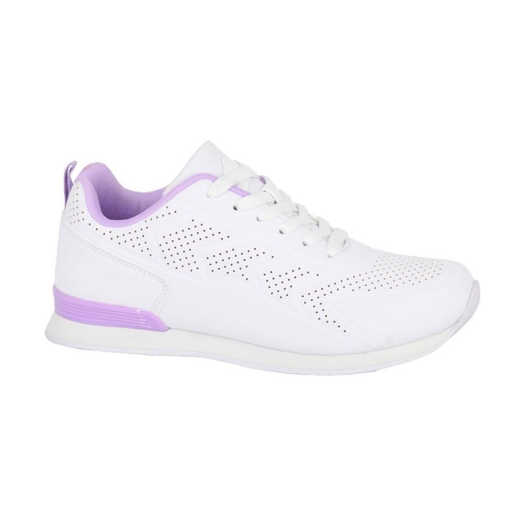 Dek T755 Fluke, zapatos de bolos con cordones para mujer, forro textil y calcetín y suela blanca de EVA