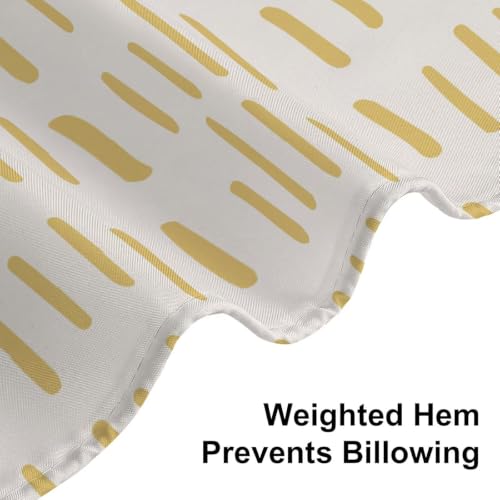 Rideau de douche 180x180 cm jaune et blanc Y1#462 en polyester lavable - 7