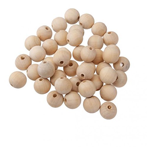 SNAPPSY 50pcs Natural Wooden Unpainted Craft Beads 10mm Jewelry Making Findings DIY-picture-25