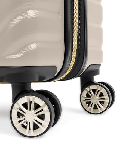 Image of Kenneth Cole REACTION Women's Madison Square Hardside Chevron Expandable Luggage, Taupe, 20-Inch Carry On, Kenneth Cole Reaction Women's Madison Square Hardside Chevron Expandable Luggage