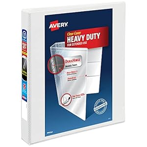 Avery Heavy-Duty View 3 Ring Binder, 1″ One Touch EZD Rings, 1 White Binder (79199)
