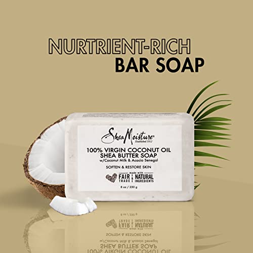 Sheamoisture Shea Butter Soap For All Skin Types 100 Percent Virgin Coconut Oil Cruelty Free Skin Care 8 Oz 4 Count #TOP2