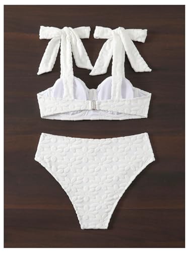 SOLY HUX Women's Two Piece Bathing Suit Tie Shoulder Underwire High Waisted Bikini Set Swimsuit4