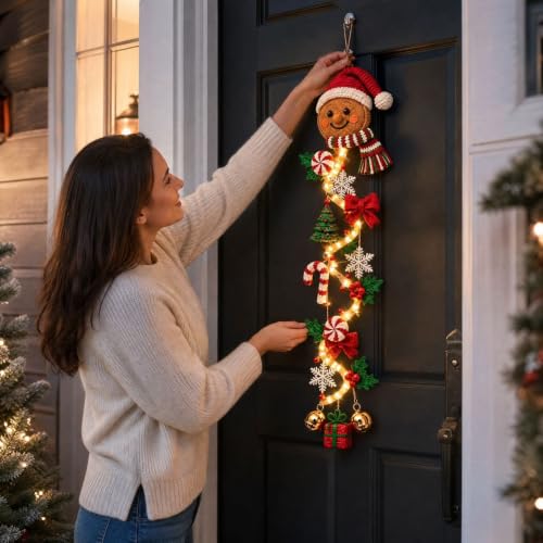 Christmas Hanging Decorations with Light Crochet Santa LED Hanging Ornament - image 5