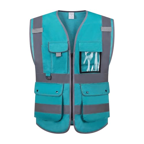 Image of XIAKE Reflective Safety Vest for Men & Women High Visibility Class 2 Vest with Pockets Meets ANSI Standards
