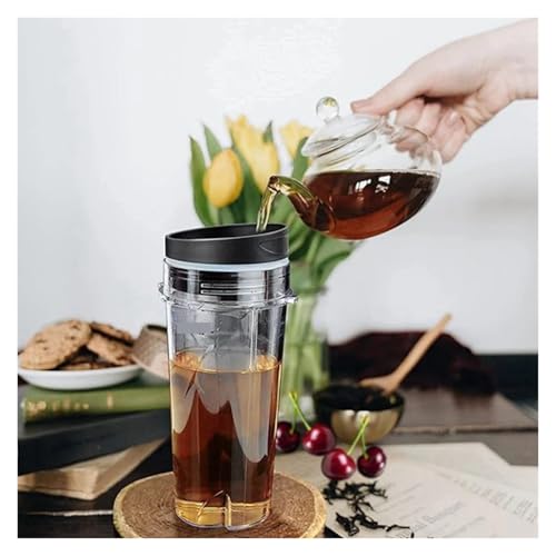 2 Piezas vaso de 16 OZ con cuatro tapas para licuadora miniatura 3