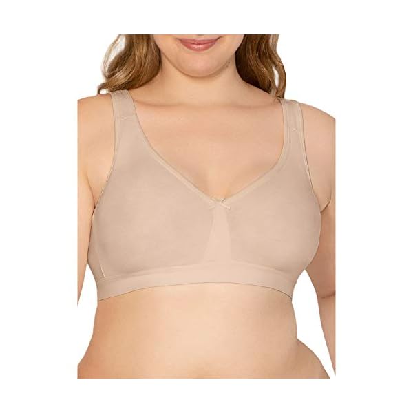 Fruit of the Loom womens Plus Size Wireless Cotton Full Coverage Bra, Sand, 42C US