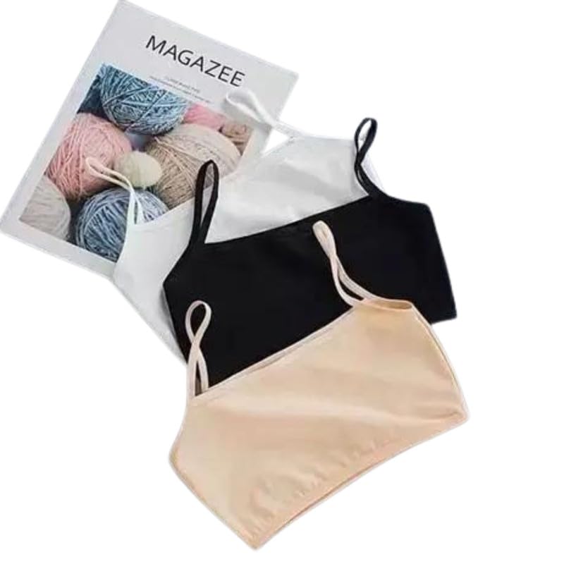 Sexy Girls and Woman Cotton Silp Bra innerGym-Yoga Bra Multi Colour Sport Bra Sexy Bra Gym-Yoga Girls Bra| Gives Confidence at School | Comfortable Stretchy Cotton | Pack of 3(Pack of 3)-image-19