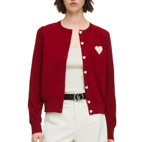 Image of GOELIA Women Wool Blend Lightweight Cardigan Sweaters 2026 Spring Business Casual Solid Long Sleeve Knitted Cardigan Top