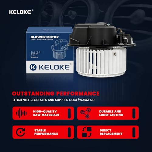 Image of KELOKE Front HVAC Heater Blower Motor Fan Compatible with Porsche Cayenne 2011-2018 & Volkswagen Touareg 2011-2017, Sport Utility, with Fan Cage, Replace# 7P0820021 7P0820021B