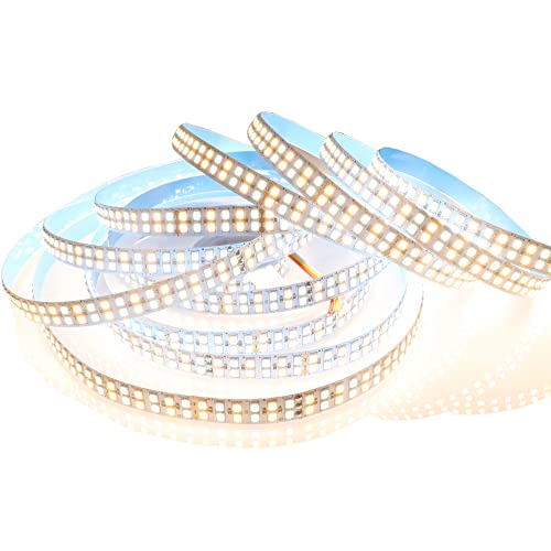 Image of LEDENET 12V DC Tunable LED Strip Lights CCT Warm White Cold White 3000K-6500K 1680LEDs 16.4ft SMD 2835 LED Tape Lights Non-Waterproof for Bedroom Kitchen Under Cabinet Lighting