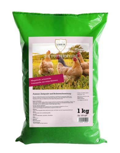 Linsor Futterweide, 1kg für 100m², Samen Mischung mit Wildkräuter- und Weidegras, Saatgut für...