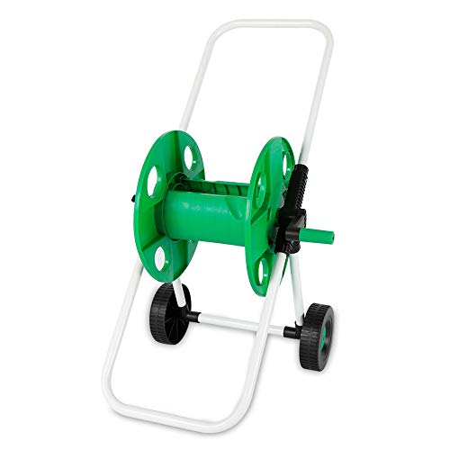 WindWilder Enrouleur de tuyau d'arrosage 1/2" - Vert - 50 m - Sans tuyau - Pour jardin, camping, balcon Cover
