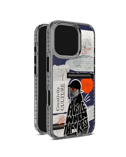 Image of DailyObjects Hustle When They Rest Stride 2.0 Magnetic Case Cover Compatible with iPhone 16 Pro | Wireless Charging Slim Back Cover | 2 Layer Edge Protection & Shockproof