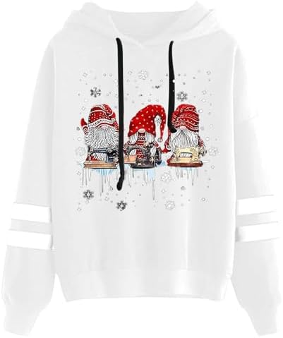 Christmas Hoodies For Women, Xmas Sweaters For Women 2025, Long Sleeve Funny Santa Holiday Casual Party Hooded Pullover Tops