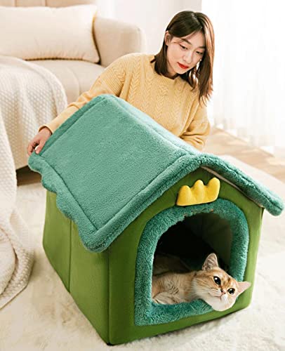 Casa eléctrica térmica para mascotas 39x32x34cm verde miniatura 4