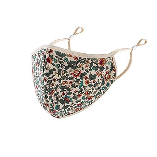 Preisvergleich Produktbild TTWOMEN Multifunktionstuch Motorrad Waschlappen Winddicht Atmungsaktiv Blumenmuster Mundschutz Halstuch Waschbare Baumwoll Schön Verstellbarer Sommerschal Augenschutz (A, Einheitsgröße)