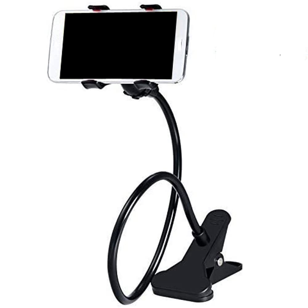 Support de téléphone à col de cygne flexible et long bras pour tous les téléphones portables – Support universel pour téléphone portable à clip pour chaise de bureau, lit, cuisine
